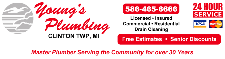 Clinton Township plumber, Macomb County plumber, plumbing, drain cleaning, backflow testing, video inspection, sewer camera, water heater, faucet, toilet, water lines, drain lines, frozen pipes, licensed master plumber, gas lines/air lines, 24-hour service, leak repair, new construction, remodeling, sump pump